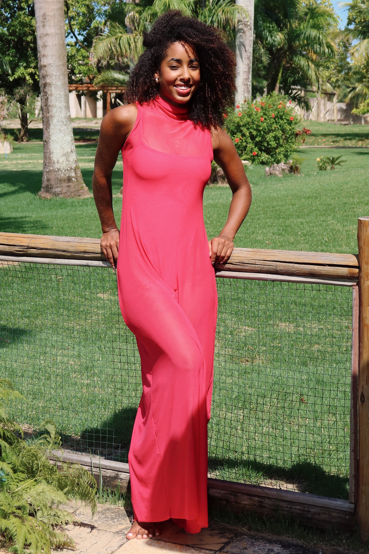 fitted lace wedding dress Hot Pink Satin A-line Spaghetti Straps Prom Dress MP645