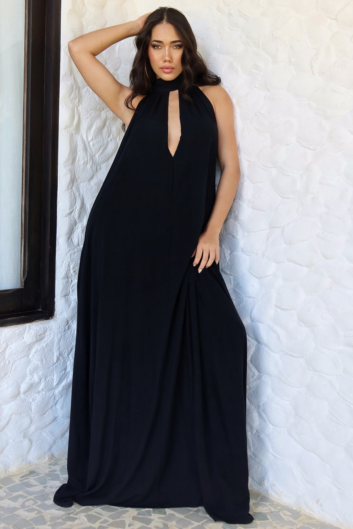 Reef Turtle Neck Backless Gown