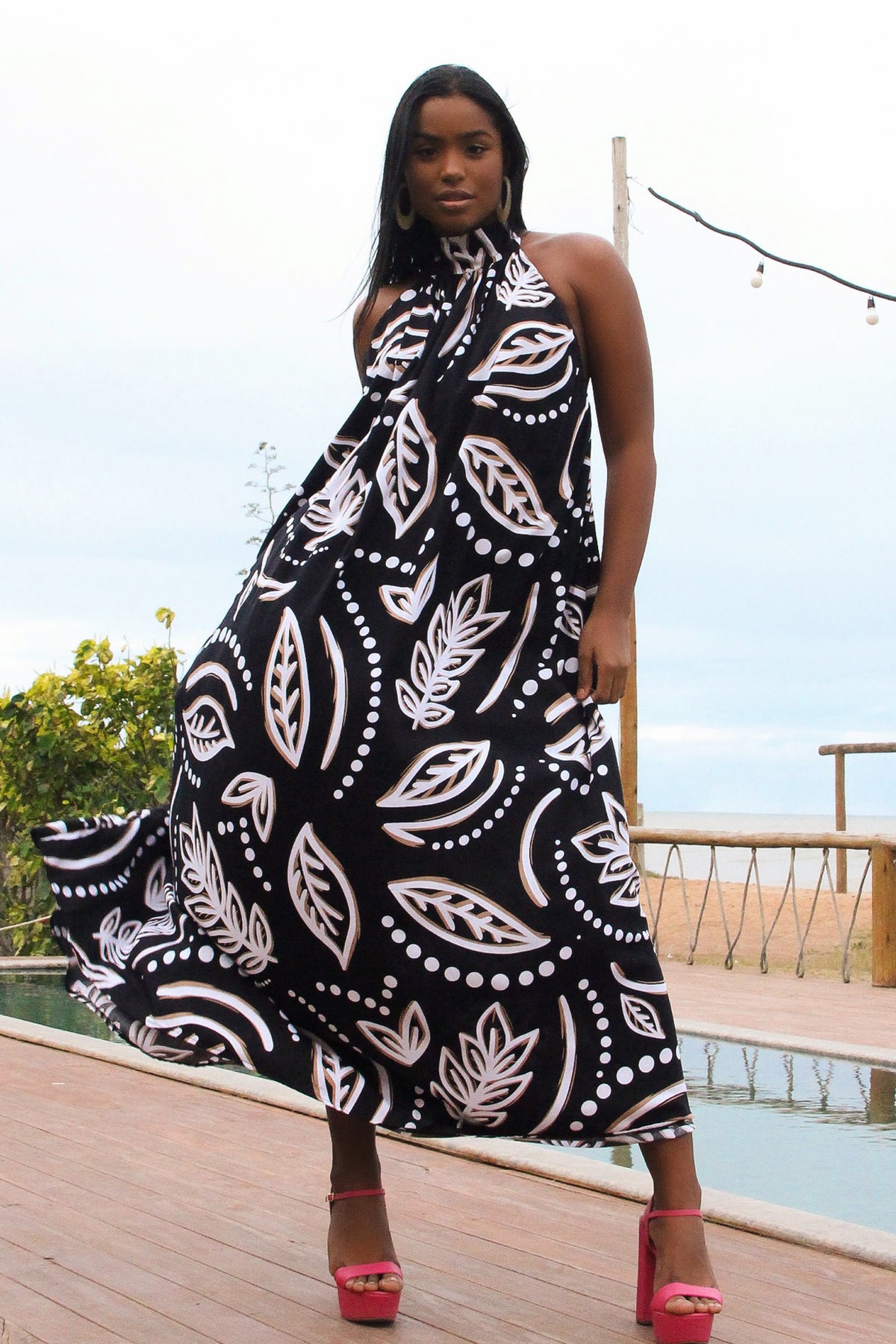 Noir Turtle Neck Gypsy Dress Noir Turtle Neck Gypsy Dress
