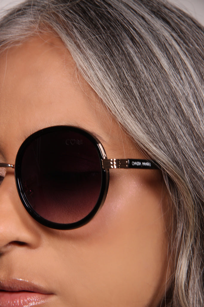 Oval Ombre Noir Sunglasses Chandra Maharaj Designs