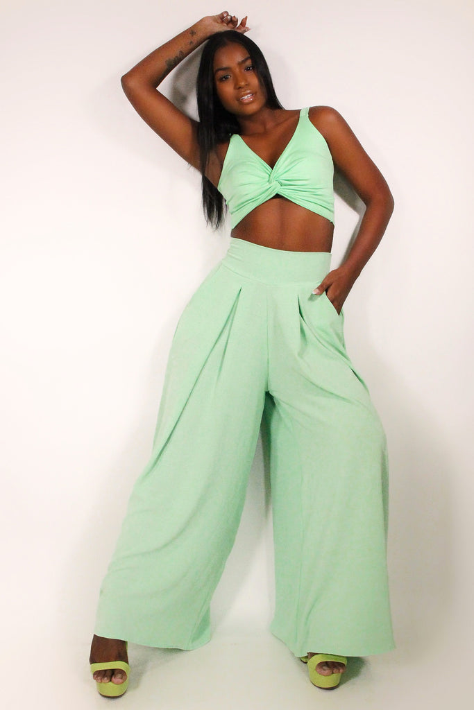 Wide Leg Pants Set