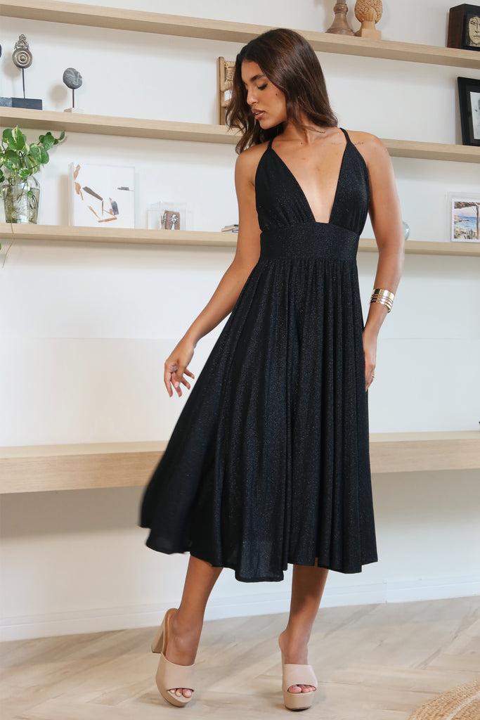 Elite Black Shimmer Dress