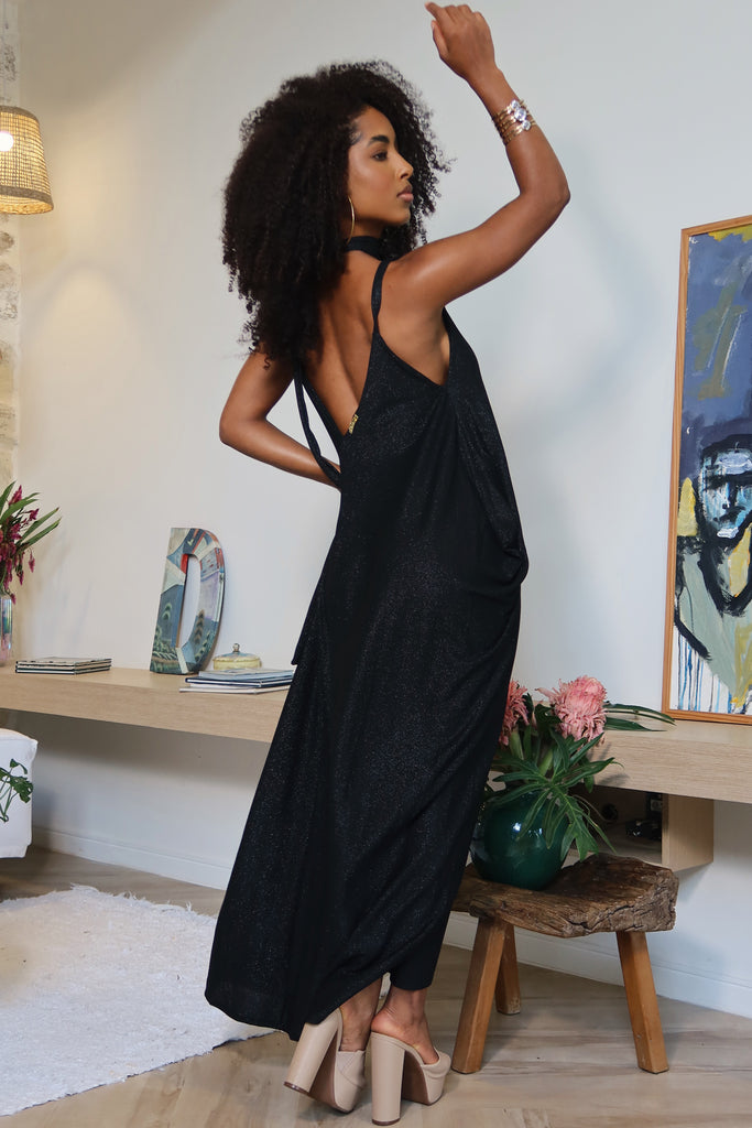 Luna Black Shimmer Dress