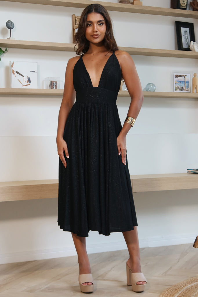 Elite Black Shimmer Dress