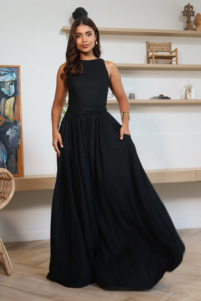 Opulent Black Shimmer Dress