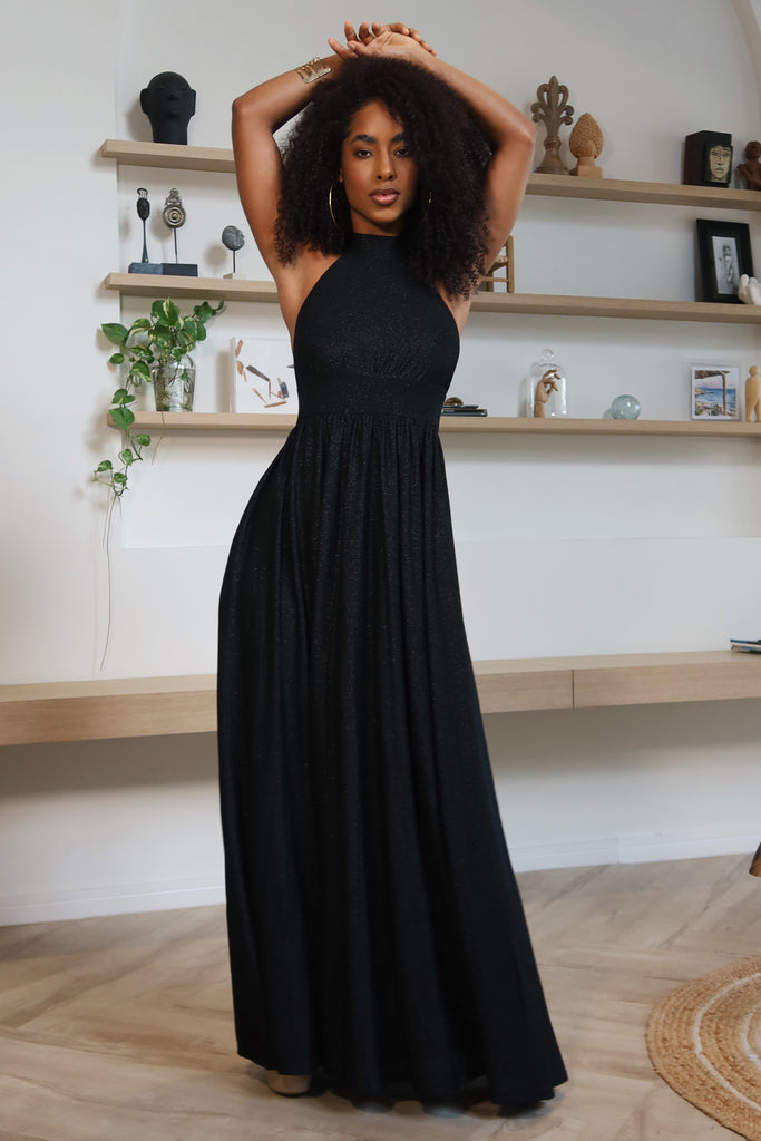 Aura Black Shimmer Dress