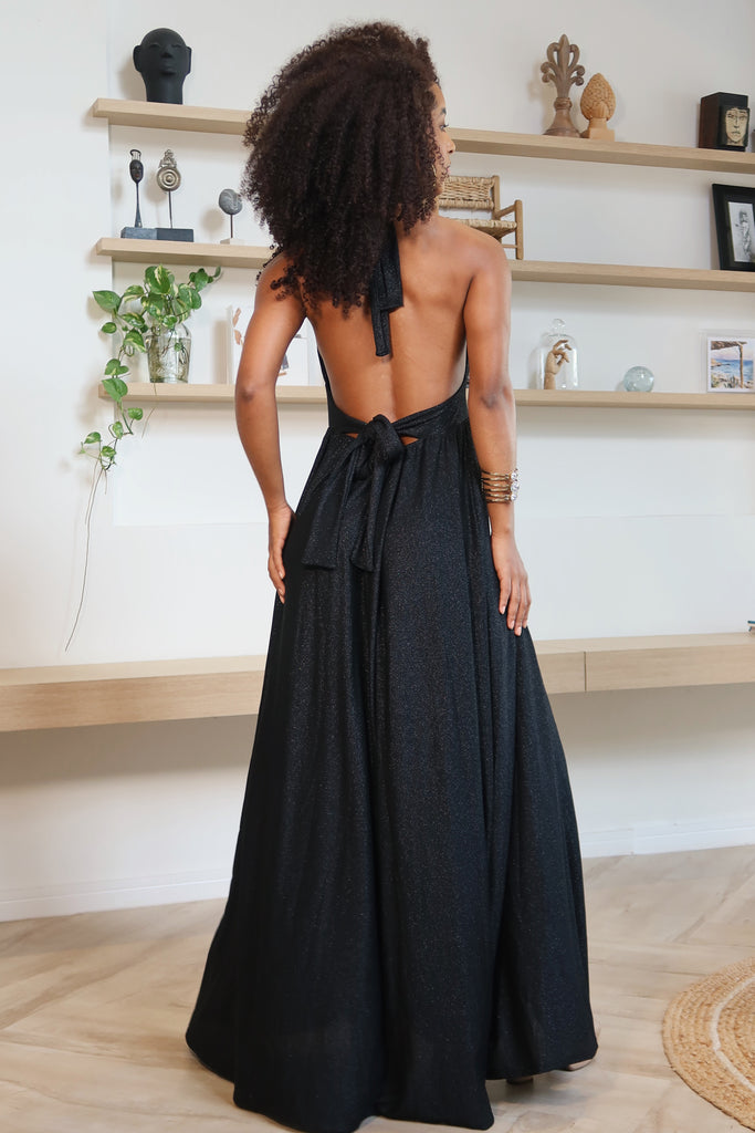 Aura Black Shimmer Dress