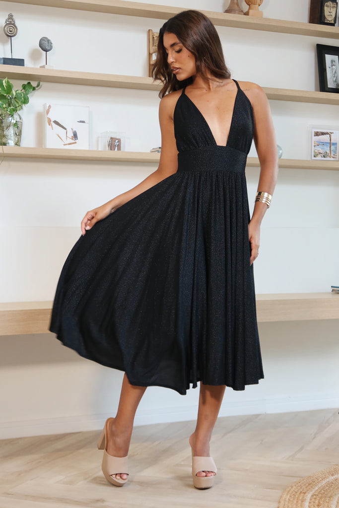 Elite Black Shimmer Dress